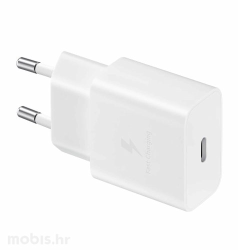 Samsung kućni punjač USB-C s kabelom USB-C 15W/3A: bijeli