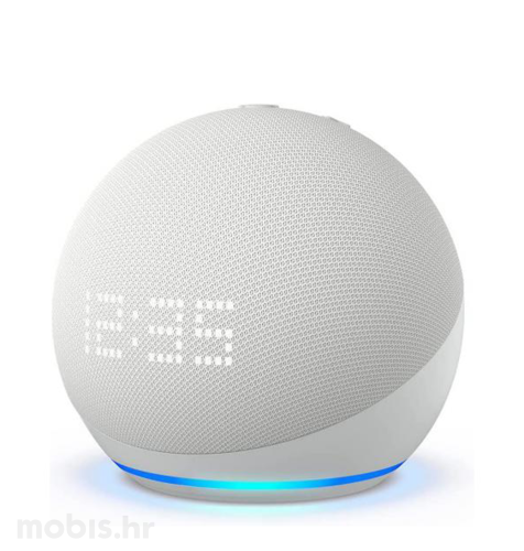 Pametni zvučnik Echo Dot 5, 2022, sa satom, Alexa, WiFi: bijeli
