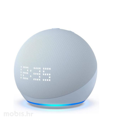 Pametni zvučnik Echo Dot 5, 2022, sa satom, Alexa, WiFi: plava