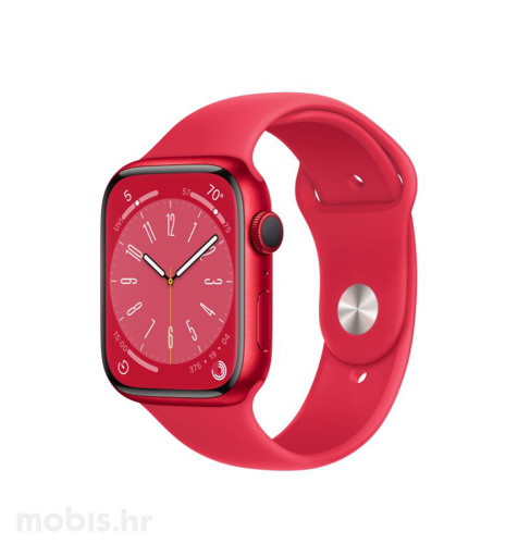 Apple Watch Series 8 GPS 45mm Red Aluminium Case with Red Sport Band - Regular, pametni sat: crveni