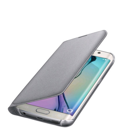 Samsung Galaxy S6 Edge Flip Wallet (Fabric) torbica srebrna