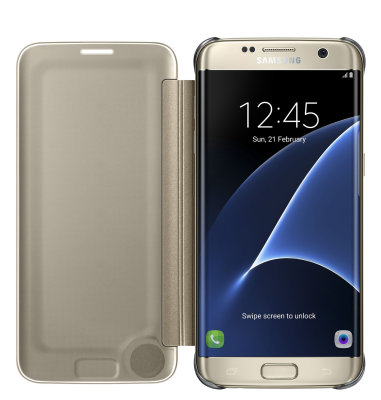 Samsung Galaxy S7 Edge Clear View Cover torbica zlatna