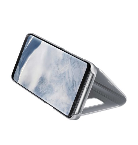 Samsung Galaxy S8 clear view standing cover torbica: srebrna