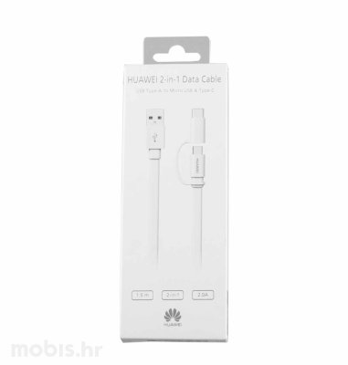 Kabel micro USB i tip C: bijeli