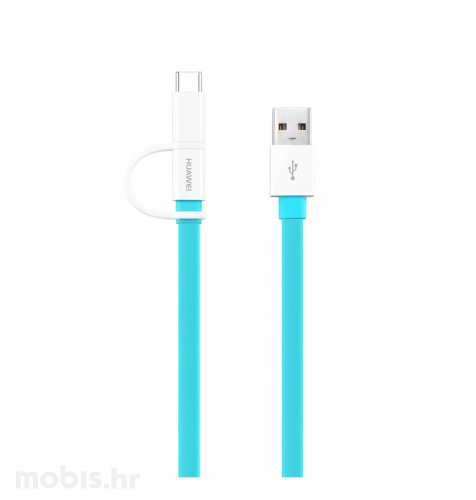 Kabel micro USB i tip C: plavi