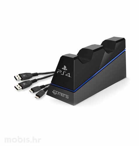 4Gamers PS4 Twin Play n Charge Cables 4G-4182: crni