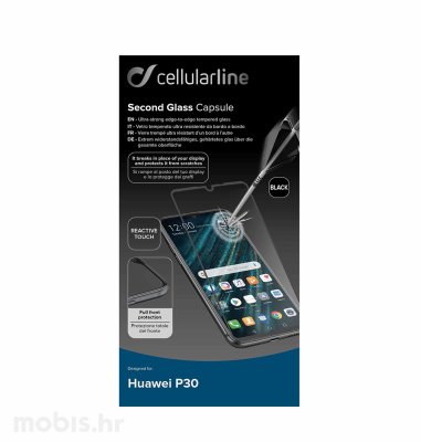 Cellularline zaštitno staklo za uređaj Huawei P30: crno