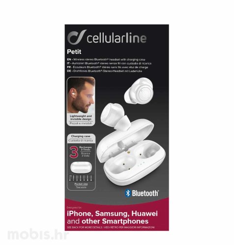 Cellularline slušalice BT Petit: bijele