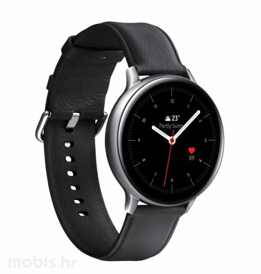 Samsung Galaxy Watch Active 2 (R820): crni kožni remen-srebrno kućište