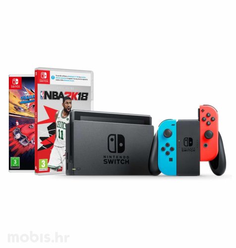 Nintendo Switch Joy-Con Had: crvena i plava + NBA 2K18 + Trailblazers Switch