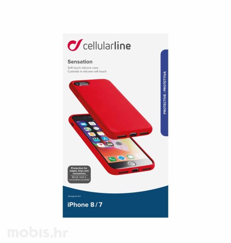Cellularline silikonska zaštita za iPhone 7/8/SE2: crvena