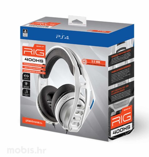 Nacon Rig 400HS gaming slušalice PS4: bijele