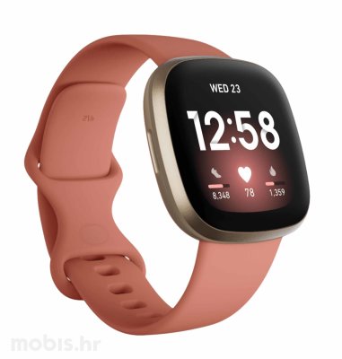 Fitbit Versa 3 pametni sat: rozo-zlatni