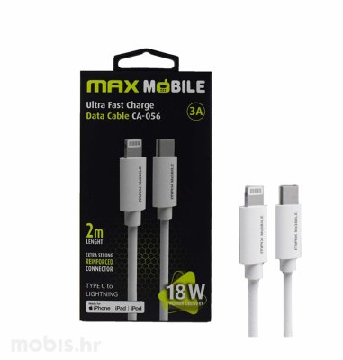 Max Mobile data kabel iphone Lightining – Type C: bijeli