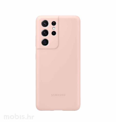 Silikonska maska za Samsung Galaxy S21 Ultra: roza