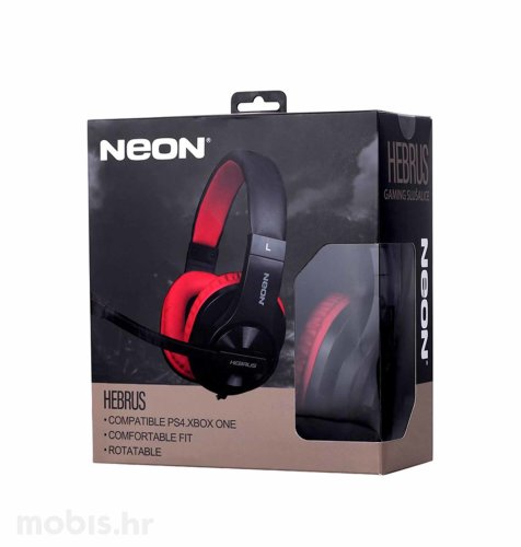 Neon Hebrus, gaming slušalice, crno – crvene
