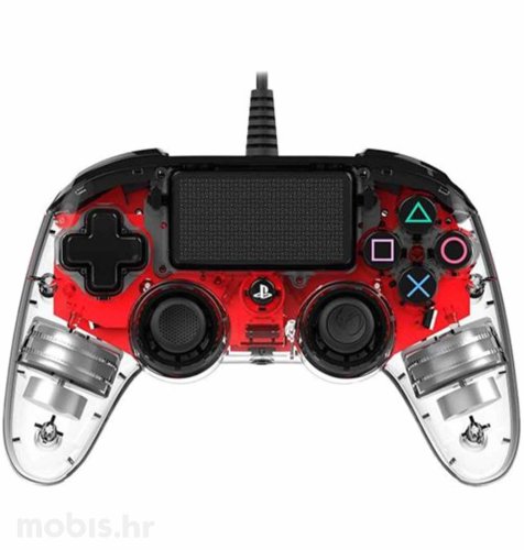 Bigben Nacon PS4 kontroler: prozirno-crveni