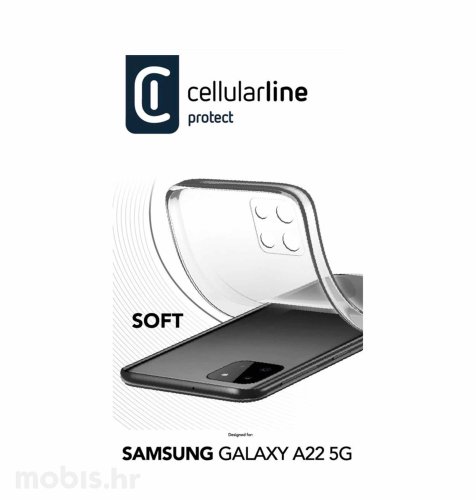 Cellularline silikonska zaštita za Samsung Galaxy A22 5G: prozirna